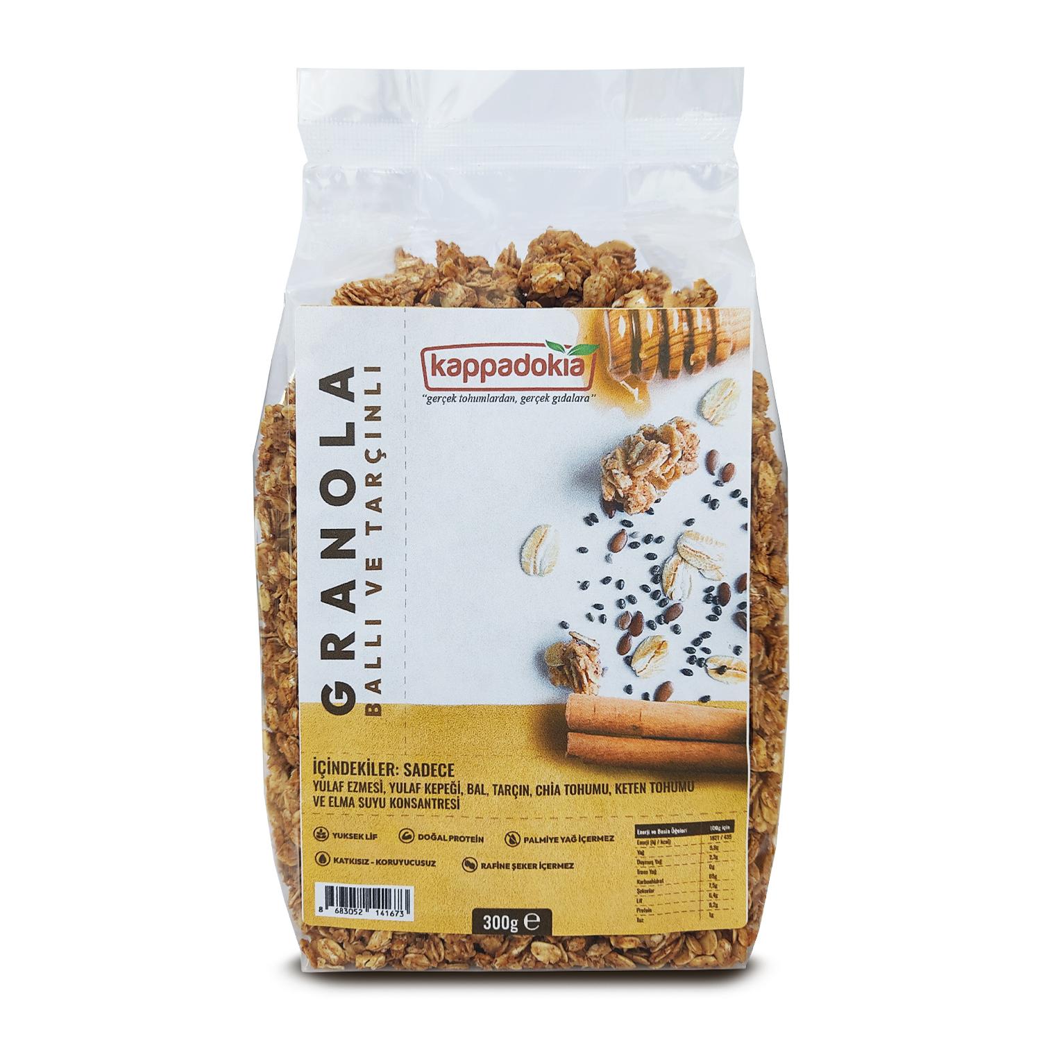 KAPPADOKİA%20Ballı%20ve%20Tarçınlı%20Granola%20300%20GR